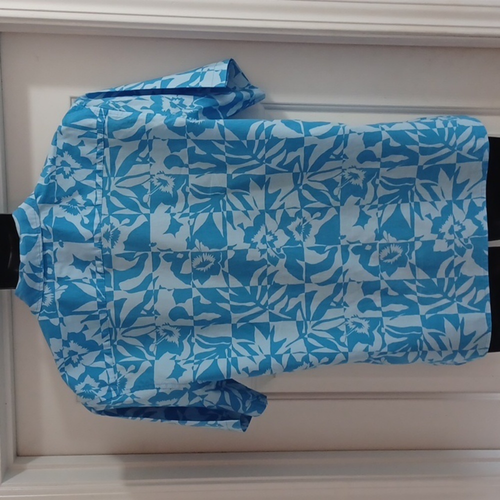 Free Assembly Men's Tropical Blue Casual Shirt, M - Picture 8 of 8